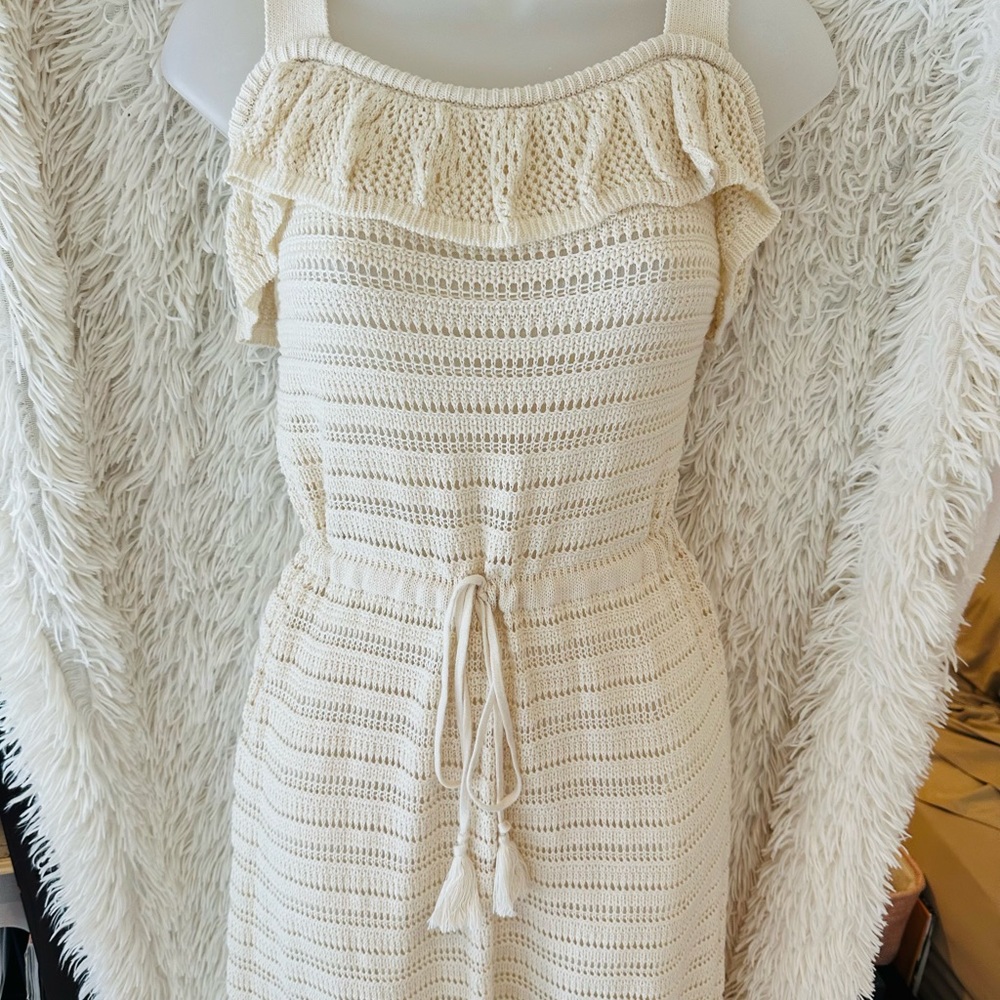 INC international concepts, crochet maxi dress with tassels 💛